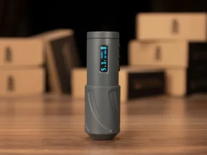Wireless tattoo machine REVO SHOT Grey, rightstuff k-pulse drive system